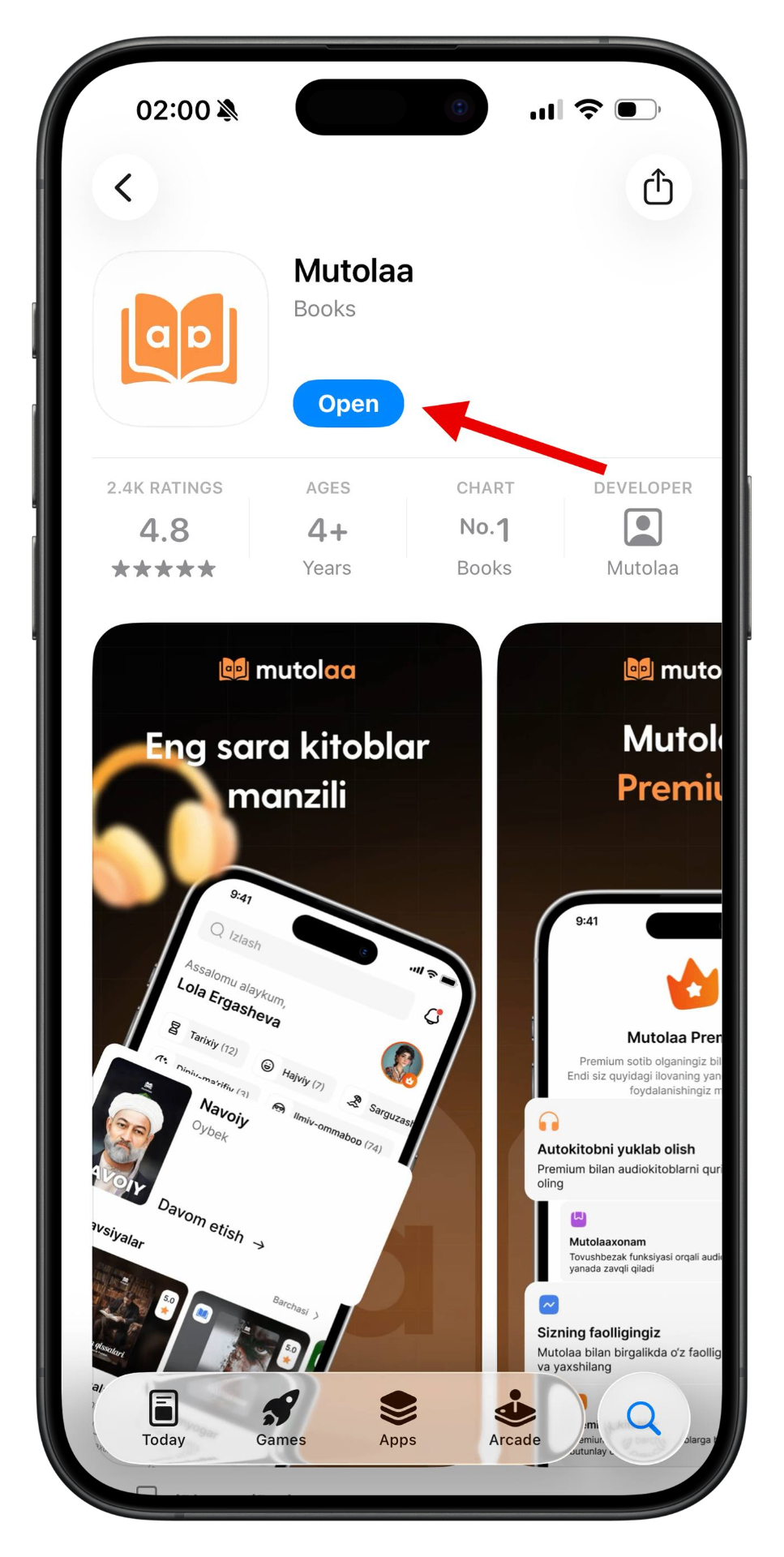Mutolaa Premium ilovasi